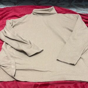 Stradivarius Light Tan Turtleneck Sweater